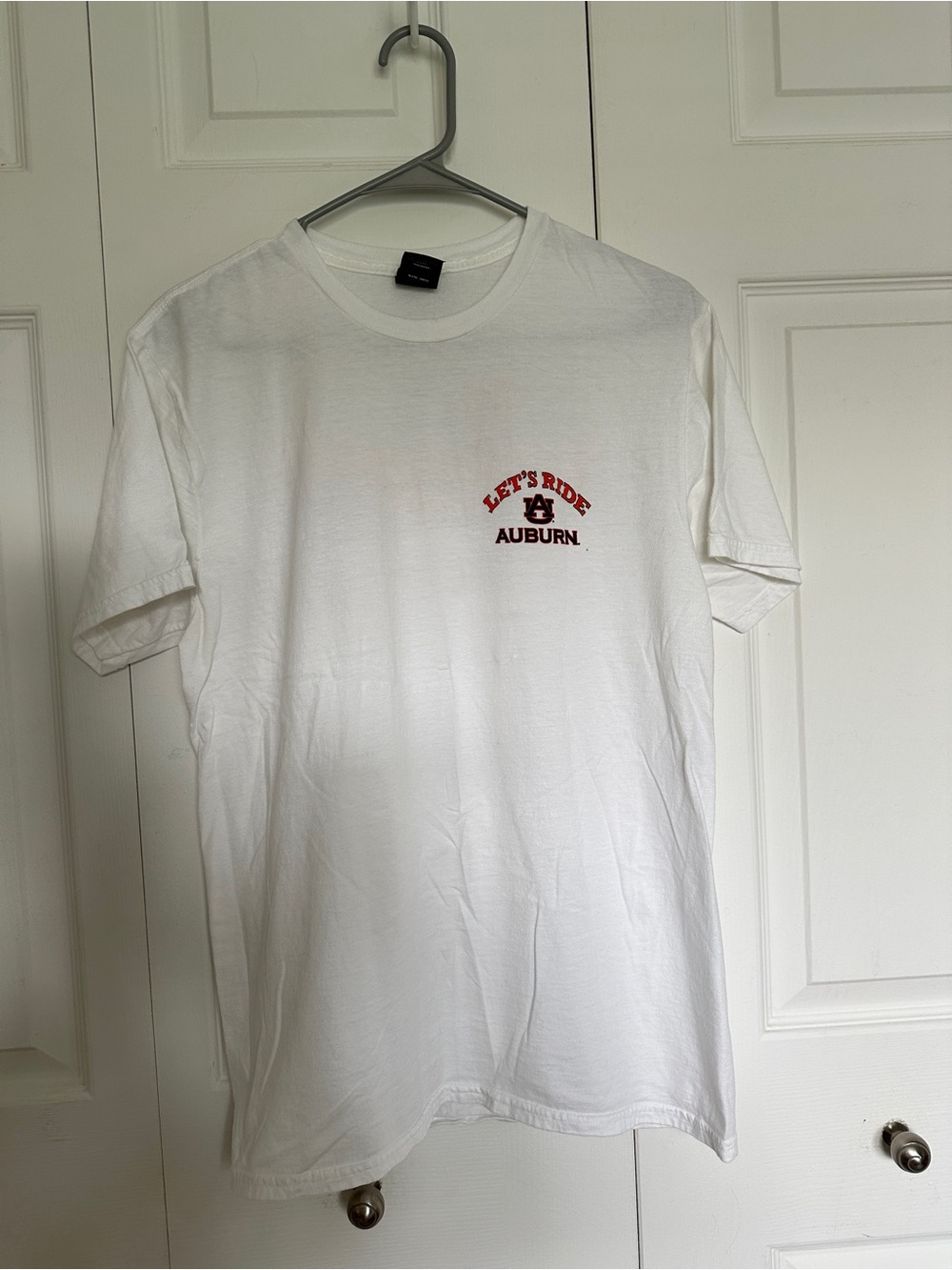 Hanes White Auburn "Let's Ride" Short-Sleeve Tee